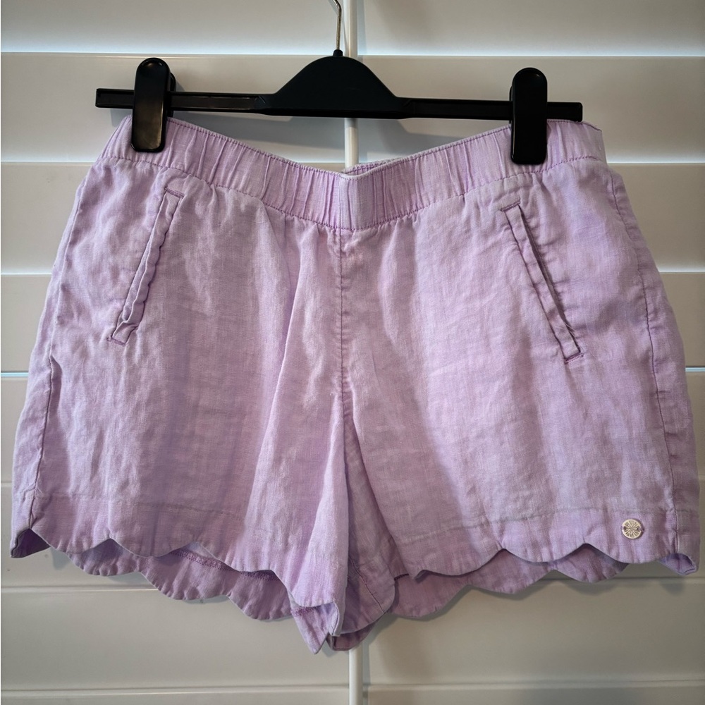 Lilly Pulitzer Light Purple Scalloped Hem Shorts